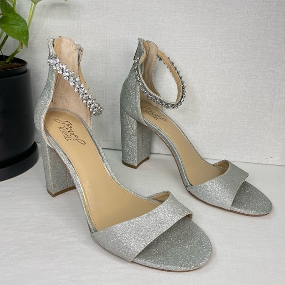 Jewel Badgley Mischka Shoes - JEWEL BADGLEY MISCHKA Women's Louise Evening Sandals‎ SILVER 9M, B 270